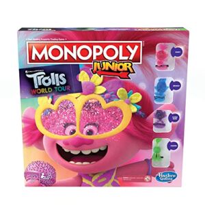 Monopoly Junior, DreamWorks Trolls World Tour Edition Board Game for Children Aged 5 and up