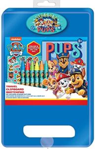 Paw Patrol Travel Clipboard Sketchpad Coloring & Sticker Activity Set for Kids with Carrying Case