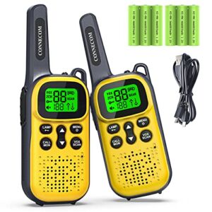 CONNECOM Rechargeable Walkie Talkies for Kids 22 Channels 2 Way Radio Toy, Best Gifts for Boys and Girls to Outdoor, Camping, Hiking, Adventure Game