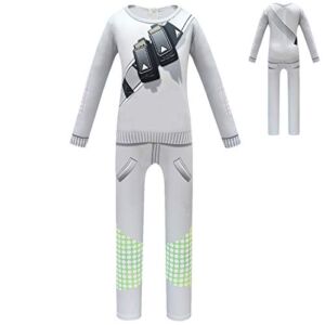 Kids Halloween Cosplay Costume Cartoon White Outfits 3D Print Jumpsuit Role Play Clothing Sets