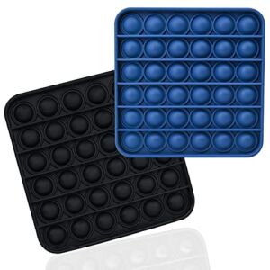 KOUQIYA Black Blue Square Pop Fidget Toy , Squeeze Bubble Sensory Anxiety Stress Reliever Toys for School Students Kids and Office Adults