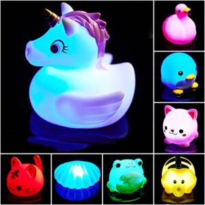 Bath Toys for Toddlers Baby 8 Pack Light Up Toys – Bathtub Toy Flashing Colourful LED Light Shower Bathtime For Kids Toddler Child Infants Preschool Bathroom Bathtub Shower Swimming Pool Party Games