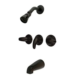 Kingston Brass KB235LL Tub and Shower Faucet with 3-Legacy Lever Handle, Oil Rubbed Bronze