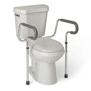 Medline’s Guardian Toilet Safety Rail with Adjustable Height for Bathroom Safety, Toilet Assist, and Grab Bar
