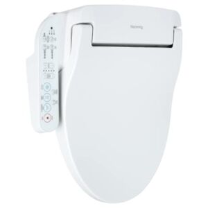 Blooming NB-1360E Bidet Toilet Seat, Warm Water with Stainless Steel Nozzle, Heated Toilet Seat, Warm Air Dryer, Nightlight, Fits Elongated Toilets, White (Elongated)