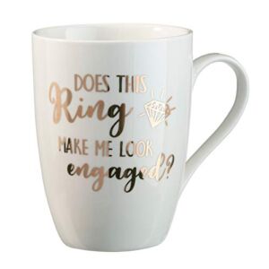 Lillian Rose Ring Make Me Look Engaged Coffee Mug, 1 Count (Pack of 1), Cream