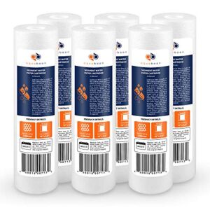 Aquaboon 6-Pack of 5 Micron 10″ Sediment Water Filter Replacement Cartridge for Any Standard RO Unit | Whole House Sediment Filtration | Compatible with DuPont WFPFC5002, Pentek DGD series, RFC