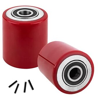 Pallet Jack/Truck Load Wheels Set (2 pcs) 3″ x 3.75″ with Bearings ID 20mm Poly Tread Red – A Pair (Red) | The Storepaperoomates Retail Market - Fast Affordable Shopping