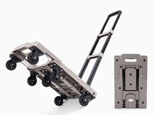 COREFLEX Folding Hand Truck, 340 lbs Heavy Duty 7-Wheel Solid Construction Utility Cart Compact and Lightweight for Luggage, Travel, Moving, Shopping, Auto, Personal and Office Use…