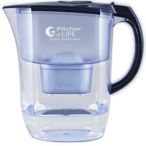 Pitcher of Life Improved 2022 Super Alkaline Water Filter Pitcher -Easier to Use, No Timer to Set – Premium Water Purifier with Replaceable Ionizer Alkaline Filter