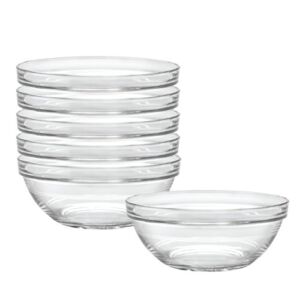 Duralex Made In France Lys 6-3/4-Inch Stackable Clear Bowl, Set of 6