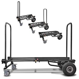 AxcessAbles Heavy Duty Folding Equipment Dolly Cart with Wheels | 700lb Capacity | DJ Cart | Moving Hand Truck Dolly| Telescoping Frame to 4.6ft.| Production Multicart | Fully Assembled