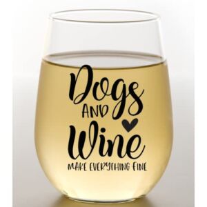 COOL AF Dog Mom Gifts For Women – Funny Dog Mom Gift Wine Glass – 15oz Wine Glass For Dog Lovers