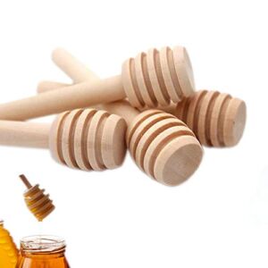 YYGMSS 50 Pcs Honey Dipper Stick Mini Wooden Dispensing Collecting Kitchen Dining (3 inch) (50pcs)