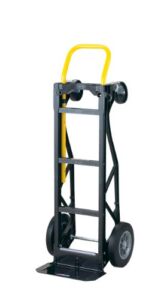 Harper Trucks PGDY8635P 700 lb Capacity Glass Filled Nylon Convertible Hand Truck and Dolly with 10″ Flat-Free Solid Rubber Wheels,Black with Yellow Handle