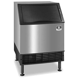 Manitowoc UYF0240A NEO 26″ Air Cooled Undercounter Half Dice Cube Ice Machine with 90 lb. Bin – 219 lb, Stainless Steel