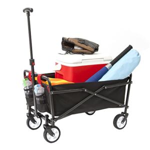 YSC Collapsible Folding Beach Outdoor Utility Wagon (Black)