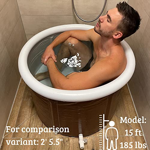 Bath Bob foldable portable bathtub for adults / children | fits in shower stall and small bathrooms | cold ice bathtub for athletes | japanese soaking bath tub | outdoor pool (2′ 11″ x 1’10”) | The Storepaperoomates Retail Market - Fast Affordable Shopping