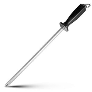 Superior Knife Sharpening Rod, 12 Inch Professional Diamond Brushed Sharpening Steel