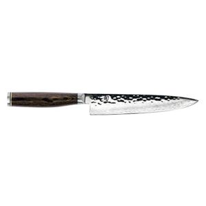 Shun Cutlery Premier Utility Knife 6.5″, Narrow, Straight-Bladed Kitchen Knife Perfect for Precise Cuts, Ideal for Preparing Sandwiches or Trimming Small Vegetables, Handcrafted Japanese Knife