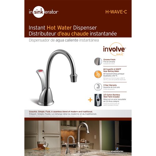 InSinkErator H-Wave-SN Involve Wave Instant Hot Water Dispenser System with Stainless Steel Tank, Satin Nickel | The Storepaperoomates Retail Market - Fast Affordable Shopping