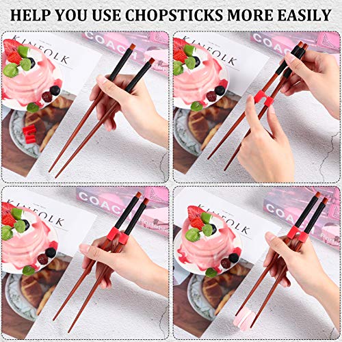 5 Pairs Reusable Chopstick Helpers Practice Chinese Chop Stick Training Chopsticks for Many Age, Kids, Adult, Beginner, Trainers or Learner (Red) | The Storepaperoomates Retail Market - Fast Affordable Shopping