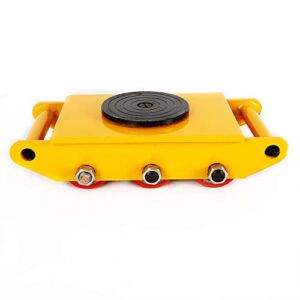 Industrial Machinery Mover 8T/17600 lbs, Heavy Duty Machine Dolly Skate, Mini Industrial Machinery Skate Dolly with 6 Rollers Cap 360 Degree Rotation (Yellow)