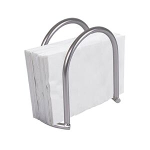 Home Basics Simplicity Collection Heavy Duty Steel Napkin Holder Dispenser Stand, Kitchen Organization, Satin Nickel