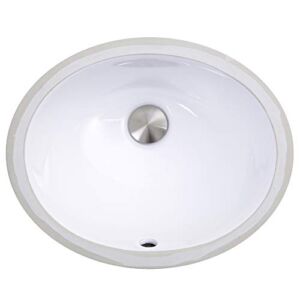 Nantucket Sinks UM-13×10-W 13-Inch by 10-Inch Oval Ceramic Undermount Vanity Sink, White