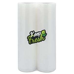 Keep Fresh Food Vacuum Sealer Rolls (11″ x 50′, 2 Rolls), 3.5mil Food Storage Bags for Sous Vide and Freezer Storage (100 Feet)