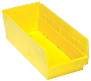 Quantum Storage QSB208YL 10-Pack 6″ Hanging Plastic Shelf Bin Storage Containers, 17-7/8″ x 8-3/8″ x 6″, Yellow