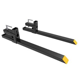 Fulgutonit Heavy Duty Clamp on Pallet Forks for Loader Bucket Skid Steer Tractor with 1500 lbs Capacity,43 Inch,Pack of 2,Black