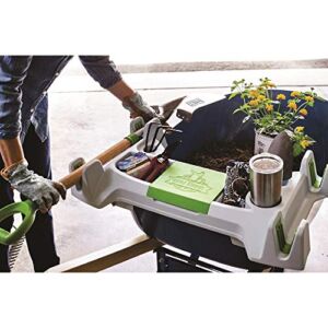The Burro Buddy, USA Made Lawn/Garden Tray for All 4-6 cu. ft. wheelbarrows. Holds rake, Shovel, Short Handle Tools, Drinks & Water Tight Storage for Phone. Wheelbarrow not Included. Great Gift!