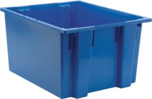 Quantum Storage Systems Quantum SNT230BL 23-1/2-Inch by 19-1/2-Inch by 13-Inch Stack and Nest Tote, Blue, 3-Pack, 3