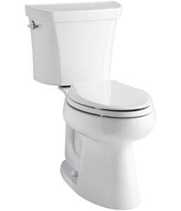 KOHLER 3989-0 Highline Two-Piece Comfort Height Toilet with Dual-Flush and Elongated Bowl, White