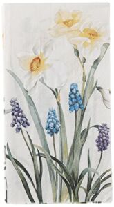 Boston International IHR 3-Ply Guest Towel Buffet Paper Napkins, 8.5 x 4.5-Inches, Spring Flowers Cream