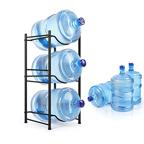 Water Cooler Jug Rack Water Bottle Holder 3 Tier Water Bottle Storage 3/5 Gallon Water Cooler Rack Heavy Duty Rack Save Space for Home Office Kitchen, Black | The Storepaperoomates Retail Market - Fast Affordable Shopping