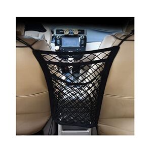 TAIYANYU 3 Layer Car Mesh Organizer, Universal Car Seat Storage, elastic mesh net trunk bag,Barrier of Backseat Pet Kids Driver Storage Netting Pouch ,Easy Install (2pcs)
