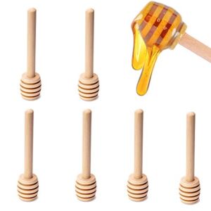 GIYOMI Wooden Honey Dipper – 6PCS 3 Inch Mini Honeycomb Stick,Small Honey Stick for Honey Jar Dispense Drizzle Honey and Wedding Party Favors