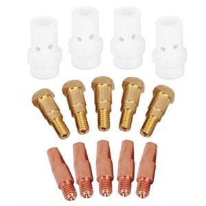 36KD Contact Tip, 14pcs CNC Machining 36KD Tip Excellent Durable for MIG Welding Torch(Conductive tip 0.8mm)