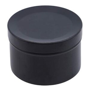 TraveT Round Aluminum Tin Cans Aluminum Metal Cosmetic Case Jar Storage Travel Can,Black