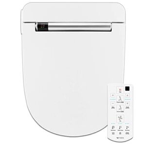 VOVO STYLEMENT VB-4100SR Electronic Smart Bidet Toilet Seat, Made in Korea, Heated Seat, Warm Dry and Water, UV LED Sterilization, One-piece Toilet Bidet Seat, Round – White