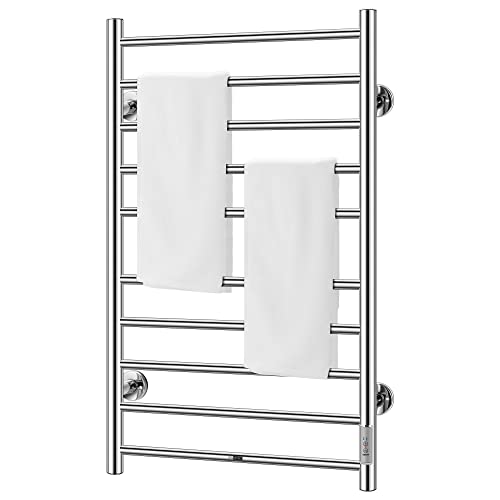 VIVOHOME Electric Heated Towel Rack for Bathroom, Wall Mounted Towel Warmer, 10 Stainless Steel Bars Drying Rack | The Storepaperoomates Retail Market - Fast Affordable Shopping