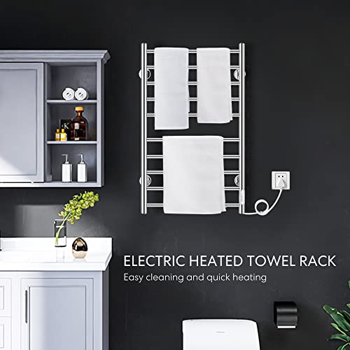 VIVOHOME Electric Heated Towel Rack for Bathroom, Wall Mounted Towel Warmer, 10 Stainless Steel Bars Drying Rack | The Storepaperoomates Retail Market - Fast Affordable Shopping