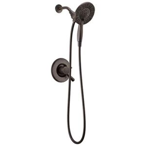 Delta Faucet Linden 17 Series Dual-Function Shower Faucet, Shower Trim Kit with 4-Spray In2ition 2-in-1 Dual Hand Held Shower Head with Hose, Venetian Bronze T17294-RB-I (Valve Not Included)