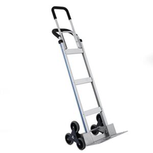 ZBPRESS Aluminum Stair Climber Hand Truck 550LBS Capacity Dolly Assisted Heavy Duty Utility Cart with Flat Free Wheels