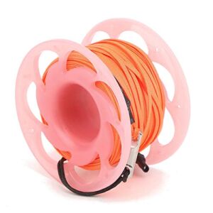 Astibym Diving Line Wheel High-Density Wire Reel Double Heads Buckle for Snorkeling(Pink)