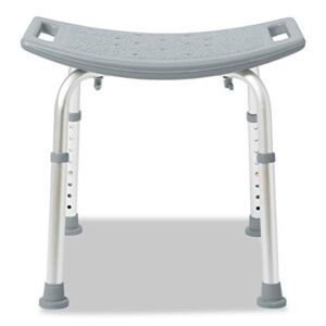 Medline Shower Chair Without Back, Bath Bench Supports up to 400 lbs, Gray