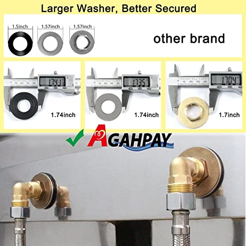AGAHPAY Installation Kit for Wall Mount Commercial Kitchen Sink Faucet, Backsplash Mounted Kit Sink Faucet Connector Adapter Set for Stainless Steel Commercial Kitchen Utility Sink, G1/2, Solid Brass | The Storepaperoomates Retail Market - Fast Affordable Shopping