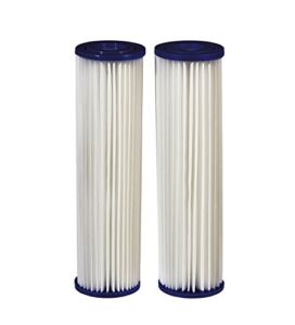 Filtrete Standard Capacity Whole House Pleated Replacement Water Filter 3WH-STDPL-F02, 2 Pack, for use with 3WH-STD-S01 System, 2 Count (Pack of 1), Blue/White
